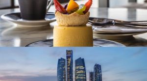 Etihad Tower Observation Deck with coffee or tea and slice of cake Experiences