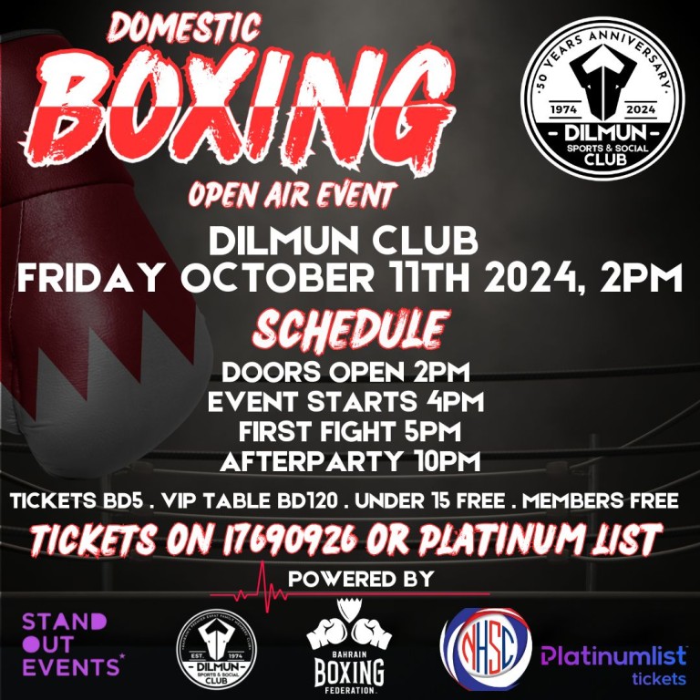 Domestic Boxing Open Air Event At Dilmun Club Bahrain Sports Events