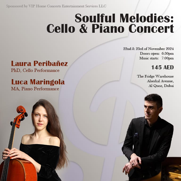 Soulful Melodies: Cello & Piano Concert at The Fridge Warehouse in Dubai Classical Events