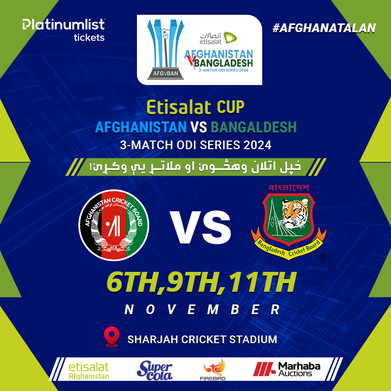 Etisalat Cup - Afghanistan vs Bangladesh 3-Match ODI Series 2024 in Sharjah Cricket Stadium Sports Events