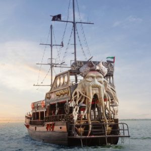 Pirate ship cruise with unlimited pizza  Dubai Creek Harbour