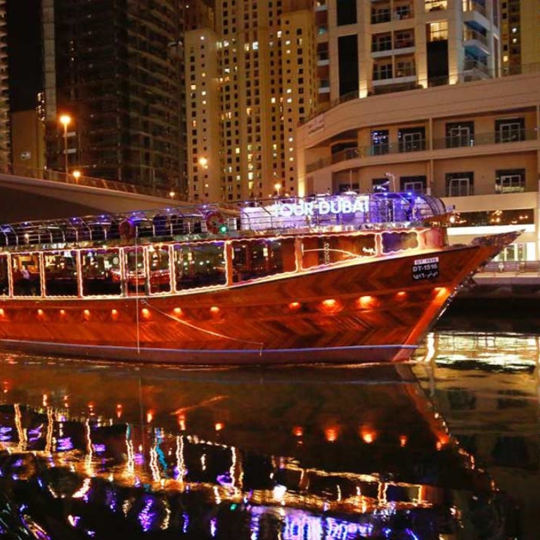 Dubai Marina Luxury Dhow Dinner Cruise Boat Tours and Cruises